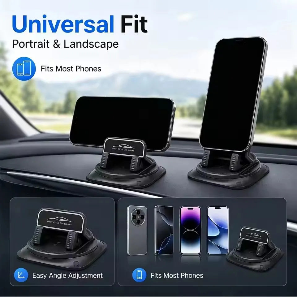 360° Degree Car Mobile Phone Mount Anti Slip Silicone Dashboard Phone Holder Free Rotation Universal Head-Up Navigation Holder