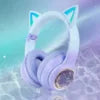 Cat Headset Wireless Over-Ear Headphones with for 5.3 IPX-3 Waterproof 30ms Low Delay for Gaming