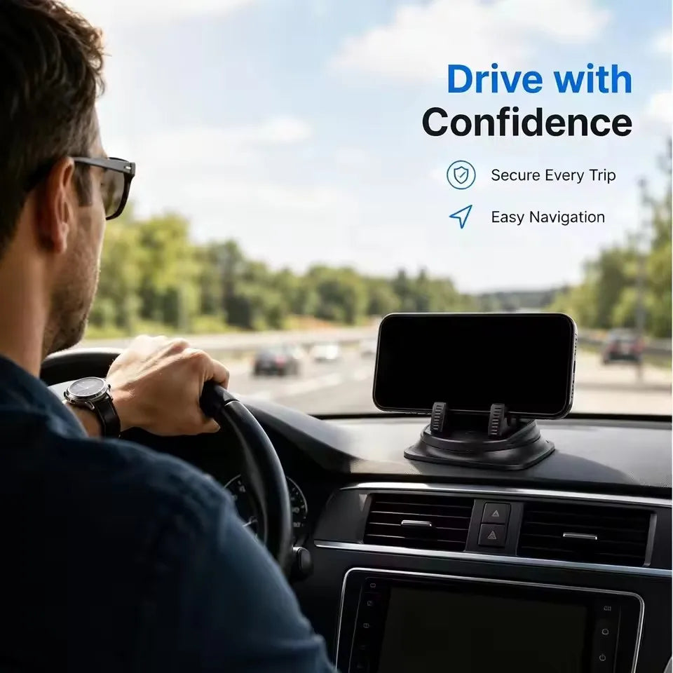 360° Degree Car Mobile Phone Mount Anti Slip Silicone Dashboard Phone Holder Free Rotation Universal Head-Up Navigation Holder