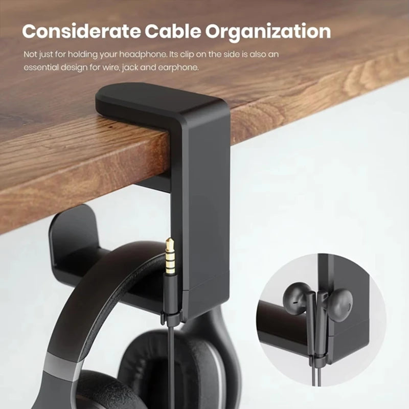No Punch Table Clip Hook Headphone Holder 360 Degree Rotating Headphone Holder Miscellaneous Storage Hanging Hot Selling