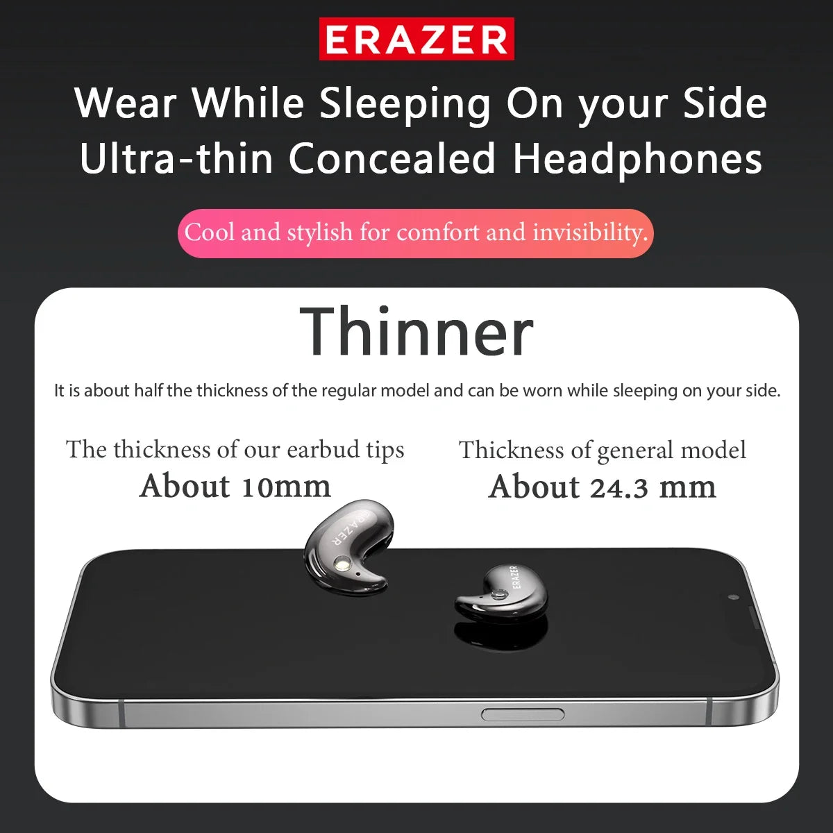 EARZER XF58 In-Ear Bluetooth Headphones With Microphone Translator Earphones TWS Sport Wireless Earbuds Comfort Ultra-thin MP3