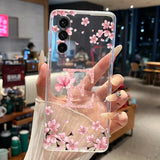 Phone Case For Samsung Galaxy A27 A37 A57 5G Case Pretty Flower Letters Casing Transparent Soft Slim Silicone Back Cover Bumper