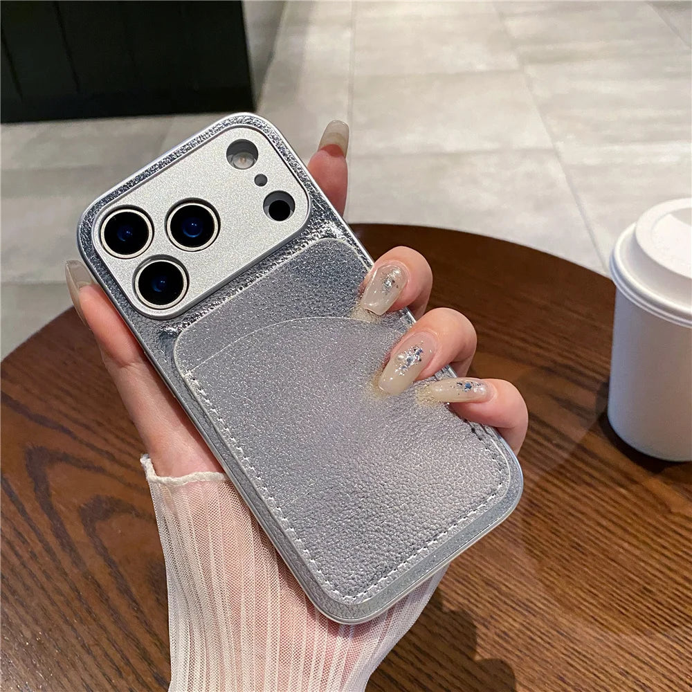luxury Multi functional Leather Card Holder Wallet Case For iPhone 11 12 13 14 15 16 17 18 Pro Max 8 Plus Lens Protection Cover