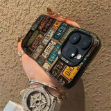 A Vintage Car License Plate Design Silver INS Phone Case for iPhone 18 17 16 Pro Max 15 14 13 12 11 XS XR 7 8 Plus 16e Air Cover