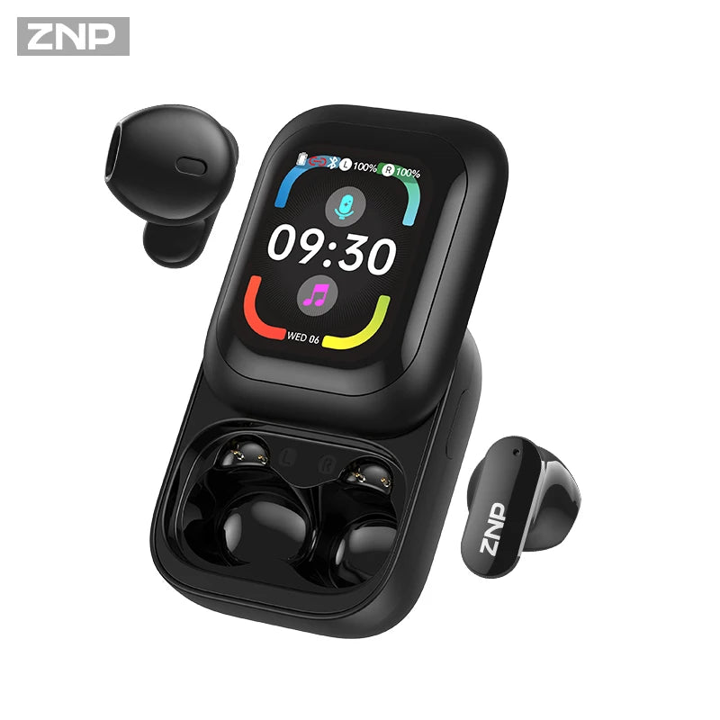ZNP N04 TWS Wireless Earbuds With Touch Screen Bluetooth AI Translation Headphones Comfort Fit Noise Reduction Earphones