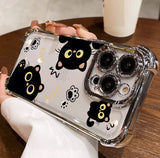 Casing For OPPO Reno 15 14 13 12 Pro 5G 6 7 8 10 Pro 14F 13F 12F 11F 7Z 8Z 8T Lovely Couple Cartoon Black Cat Plating Phone Case