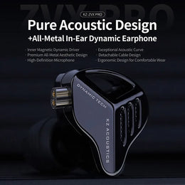 KZ ZVX Pro Earphones Dynamic HIFI Bass Earbuds in Ear Monitor Headphones Sport Noise Cancelling Headset