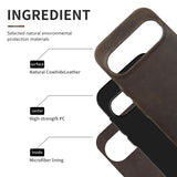 Crazy Horse Pattern Genuine Leather Case for Google Pixel 10 Pro XL Pixel11 Pro 9A 8A 7A 6A 5 6 7 8 Pro 9 Pro XL Back Cover Case