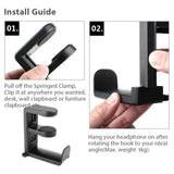 No Punch Table Clip Hook Headphone Holder 360 Degree Rotating Headphone Holder Miscellaneous Storage Hanging Hot Selling