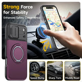 Luxury PC+TPU Armor Shockproof Phone Case for iPhone 18 17 13 Pro Max 14 15 16 Plus Magnetic Ring Bracket Cadr Slot Wallet Cover