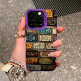 A Vintage Car License Plate Design Silver INS Phone Case for iPhone 18 17 16 Pro Max 15 14 13 12 11 XS XR 7 8 Plus 16e Air Cover