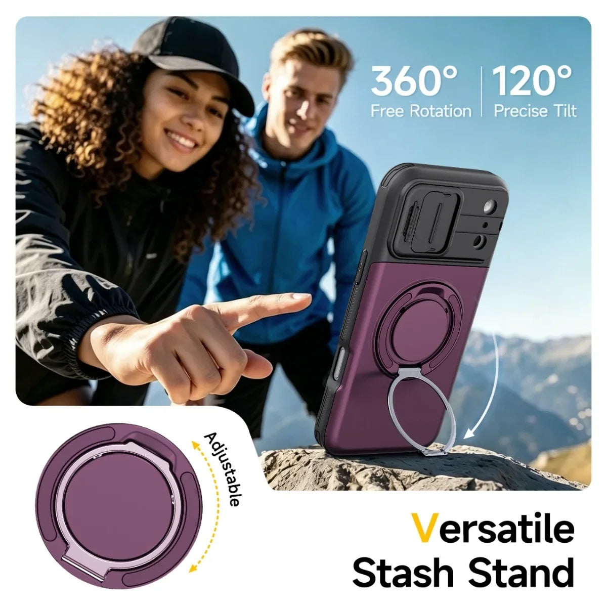 Luxury PC+TPU Armor Shockproof Phone Case for iPhone 18 17 13 Pro Max 14 15 16 Plus Magnetic Ring Bracket Cadr Slot Wallet Cover