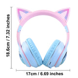 Cat Headset Wireless Over-Ear Headphones with for 5.3 IPX-3 Waterproof 30ms Low Delay for Gaming