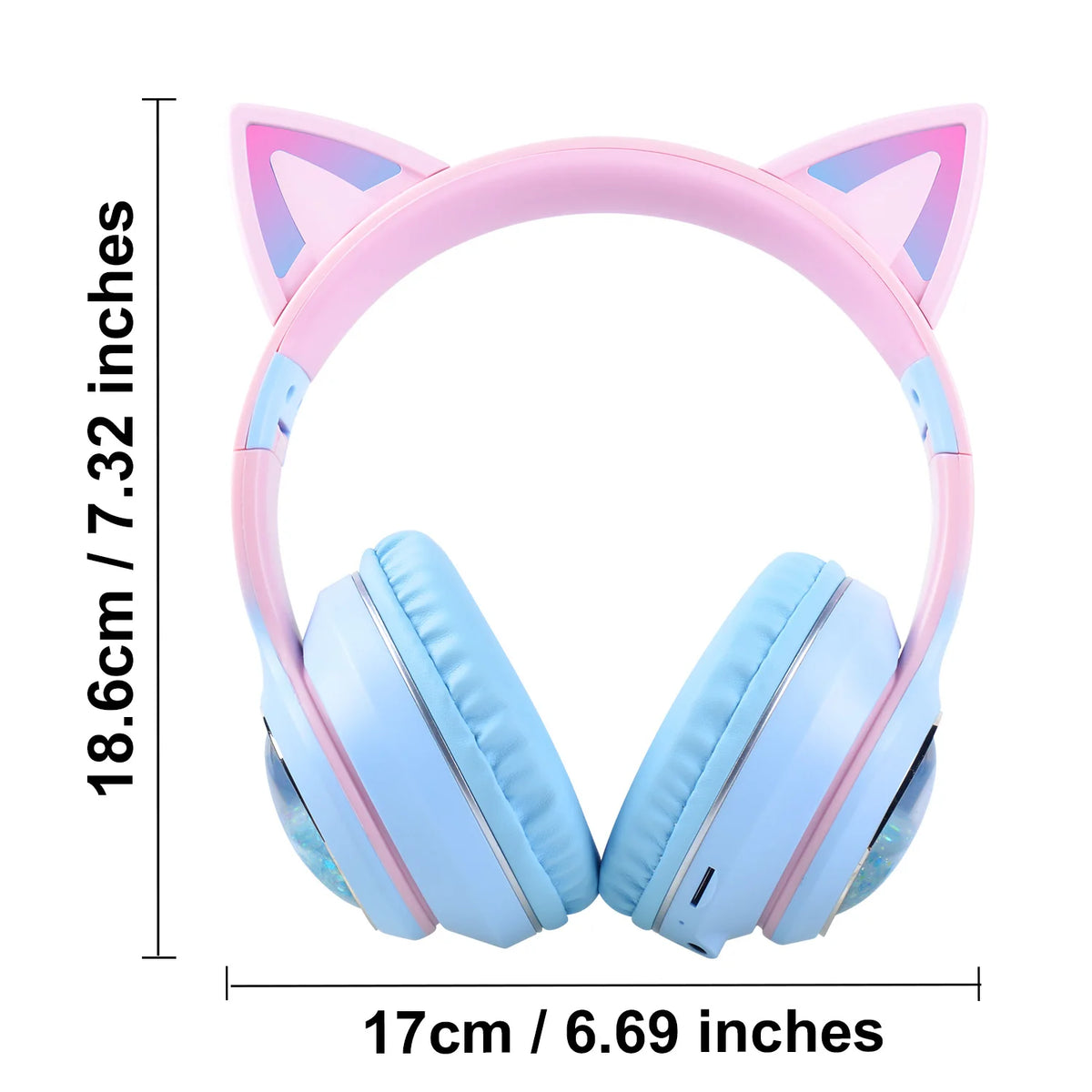 Cat Headset Wireless Over-Ear Headphones with for 5.3 IPX-3 Waterproof 30ms Low Delay for Gaming