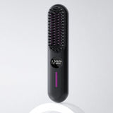 S01 Rechargeable Waterproof Mini Portable Electric Hair Straightening Brush Comb Flat Iron Stainless Steel Teeth Hair Styling