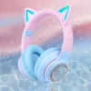 Cat Headset Wireless Over-Ear Headphones with for 5.3 IPX-3 Waterproof 30ms Low Delay for Gaming