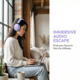 GENAI Headband-style IPX3 Waterproof Wireless Gaming Headphones Active Noise Cancellation (ANC) for V5.3 Type-C Charging