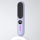 S01 Rechargeable Waterproof Mini Portable Electric Hair Straightening Brush Comb Flat Iron Stainless Steel Teeth Hair Styling