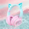 Cat Headset Wireless Over-Ear Headphones with for 5.3 IPX-3 Waterproof 30ms Low Delay for Gaming