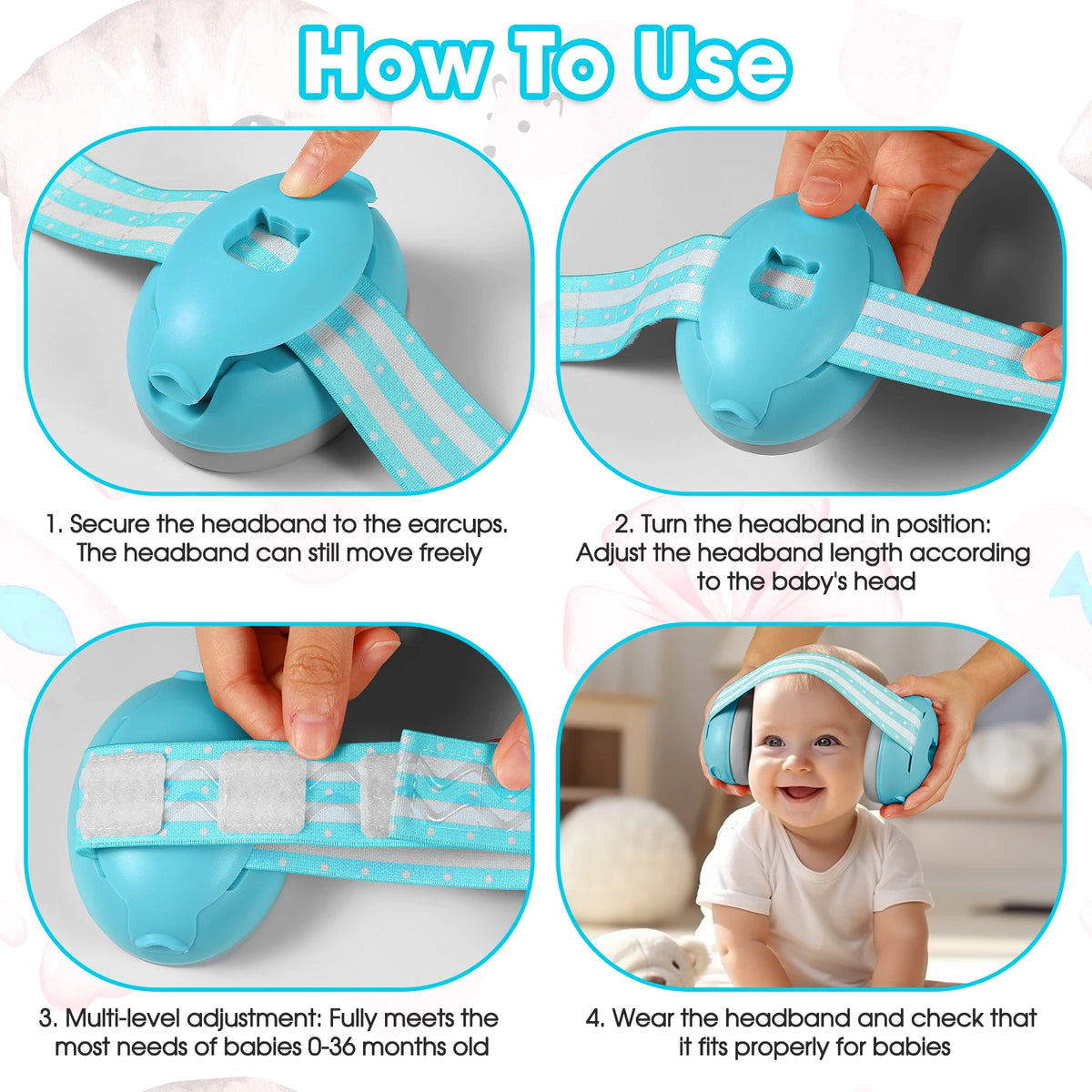C10 Baby Ear Protection for Newborn Noise Cancelling Headphones for Babies Noise ReductionEarmufs Travel Gift