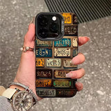 A Vintage Car License Plate Design Silver INS Phone Case for iPhone 18 17 16 Pro Max 15 14 13 12 11 XS XR 7 8 Plus 16e Air Cover