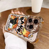 Casing For OPPO Reno 15 14 13 12 Pro 5G 6 7 8 10 Pro 14F 13F 12F 11F 7Z 8Z 8T Lovely Couple Cartoon Black Cat Plating Phone Case