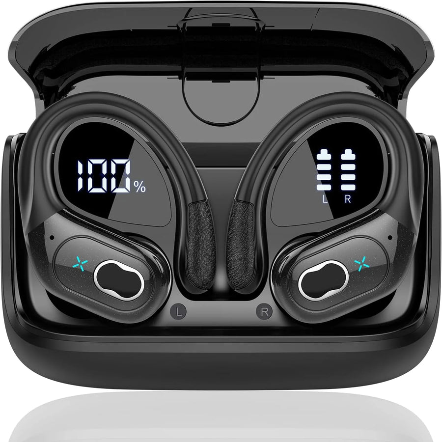 Wireless Earbuds 5.4 Bluetooth Headphones Sports Ear Buds with Earhooks 75H Playtime Wireless Headphones for Workout Waterproof