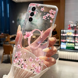 Phone Case For Samsung Galaxy A27 A37 A57 5G Case Pretty Flower Letters Casing Transparent Soft Slim Silicone Back Cover Bumper