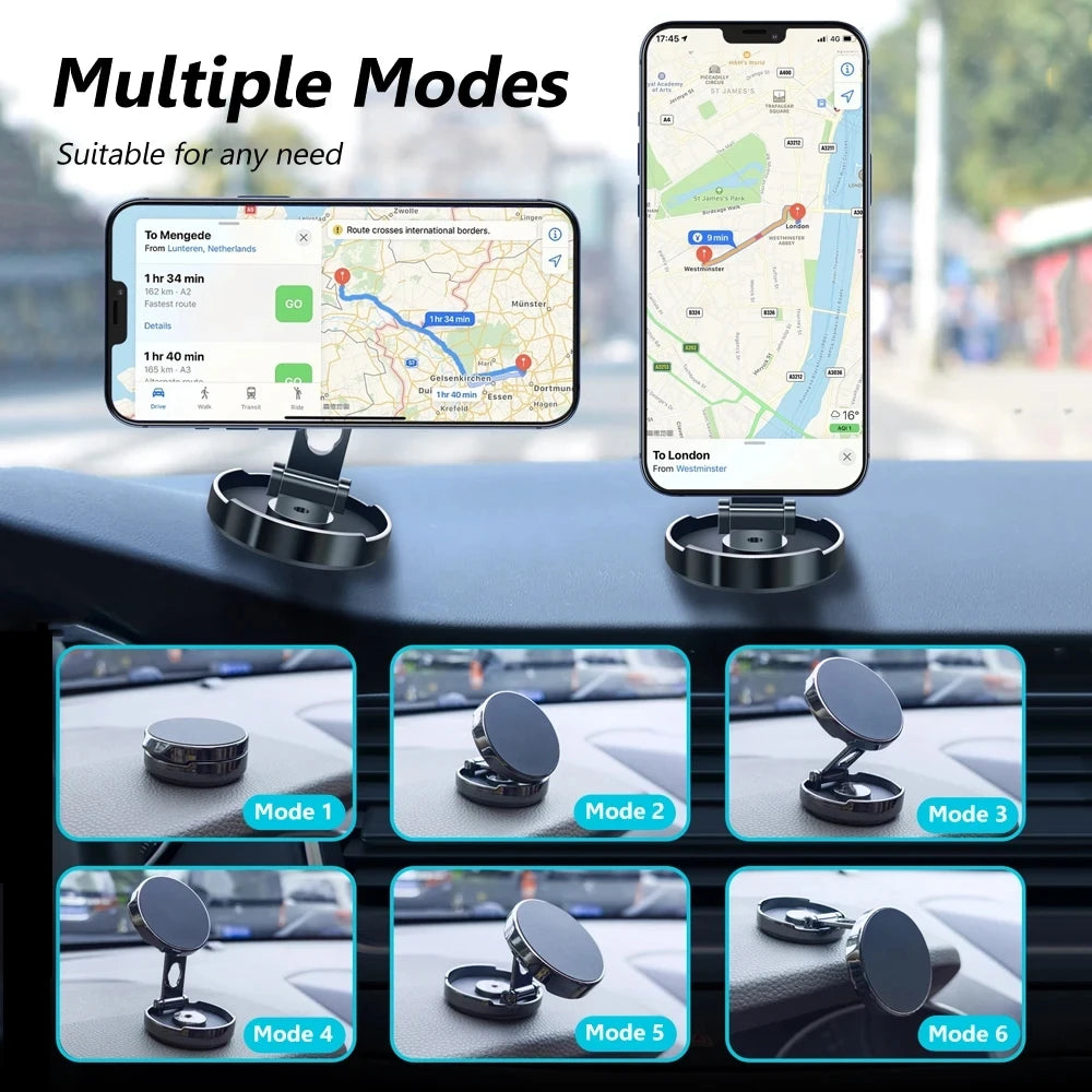 Strong Magnetic Mobile Phone Stand 720° Foldable Round Bracket Car Holder Support for Universal Phones Mount Holders In Car