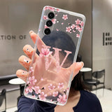 Phone Case For Samsung Galaxy A27 A37 A57 5G Case Pretty Flower Letters Casing Transparent Soft Slim Silicone Back Cover Bumper