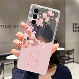 Phone Case For Samsung Galaxy A27 A37 A57 5G Case Pretty Flower Letters Casing Transparent Soft Slim Silicone Back Cover Bumper