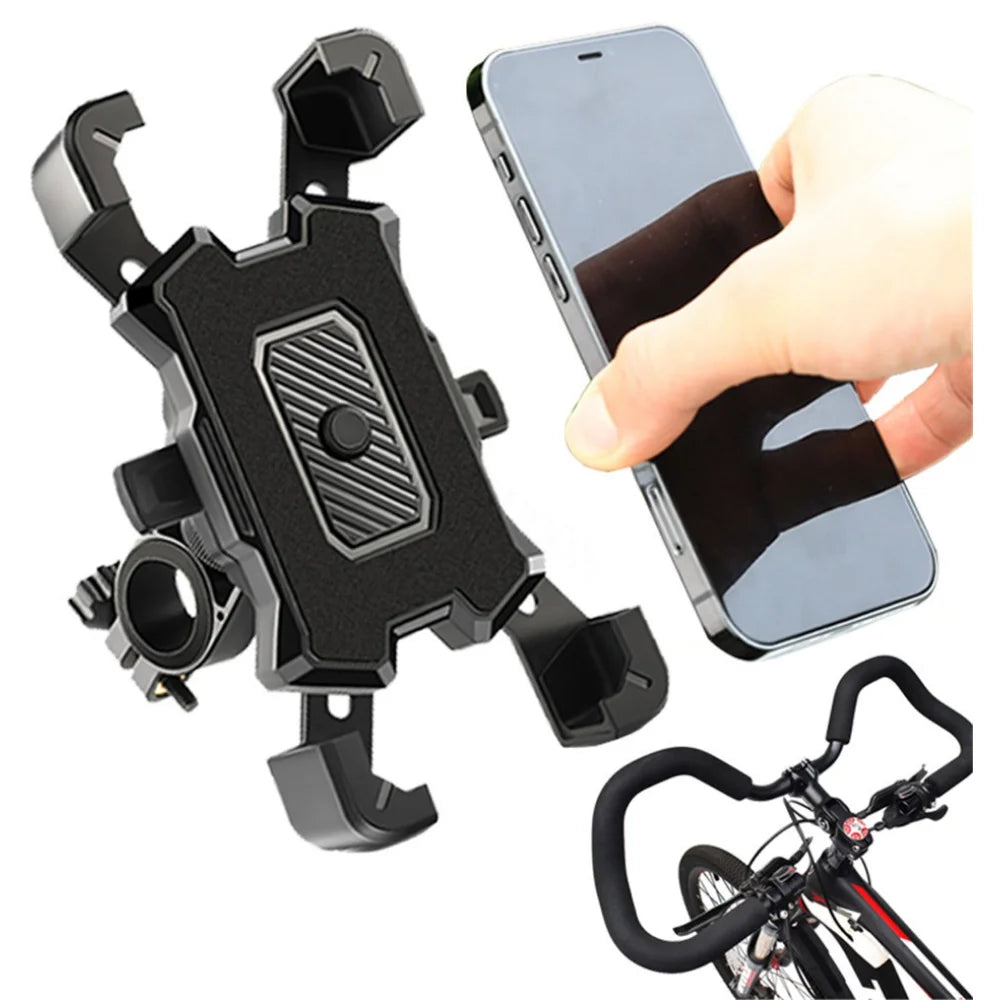Bicycle Phone Holder Motorcycle Mount 360 Rotation Universal Handlebar Auto Lock Shockproof Cycling Accessories GPS Navigation