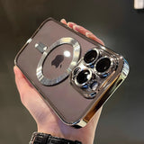 Luxury Magnetic Plating Clear Case For Magsafe Wireless Charging iPhone 11 12 13 14 15 16 17 Pro Max Air Plus Shockproof Cover