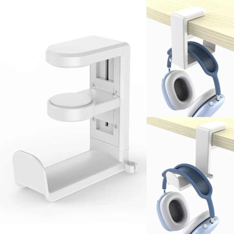 No Punch Table Clip Hook Headphone Holder 360 Degree Rotating Headphone Holder Miscellaneous Storage Hanging Hot Selling