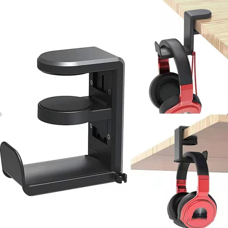 No Punch Table Clip Hook Headphone Holder 360 Degree Rotating Headphone Holder Miscellaneous Storage Hanging Hot Selling