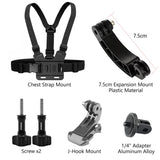 Action Camera Accessories Kit Head Strap Chest Strap Mount Adjustable Holder for GoPro Phone DJI Osmo SJCAM AKASO Insta360