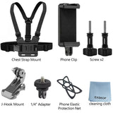 Action Camera Accessories Kit Head Strap Chest Strap Mount Adjustable Holder for GoPro Phone DJI Osmo SJCAM AKASO Insta360